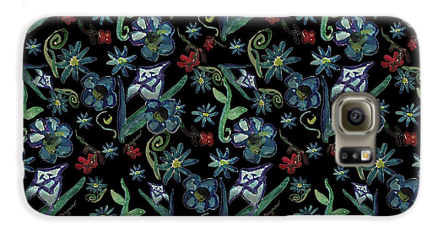 Watercolor Flowers On Black - Phone Case
