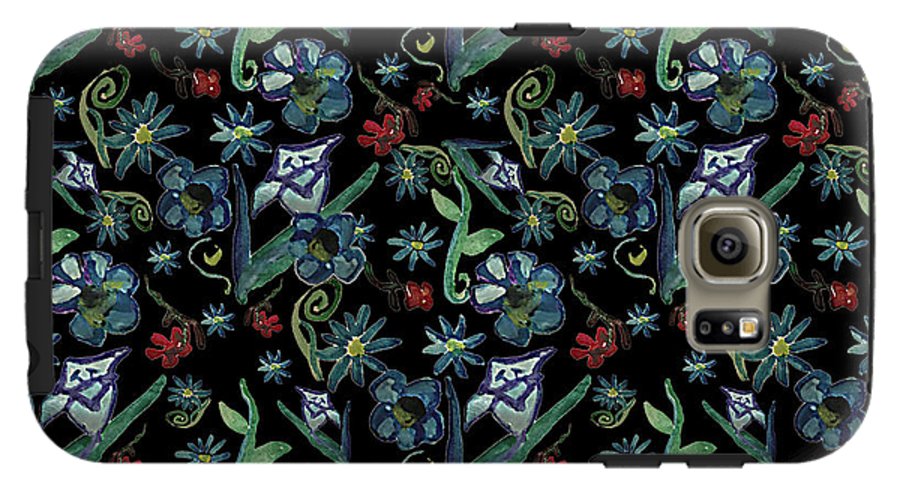 Watercolor Flowers On Black - Phone Case