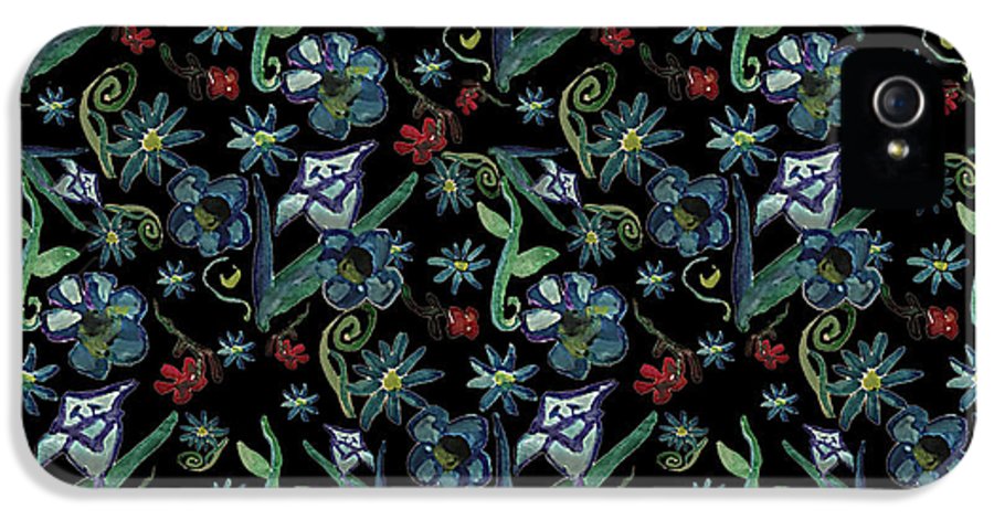 Watercolor Flowers On Black - Phone Case