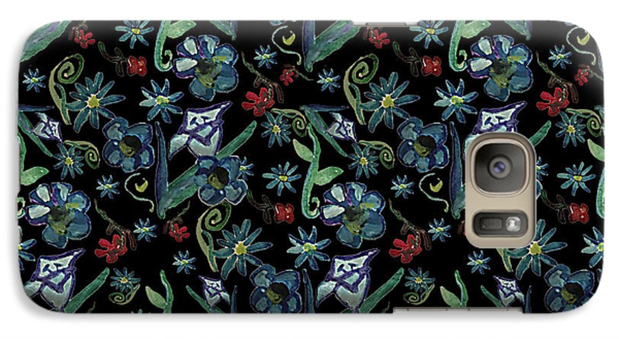 Watercolor Flowers On Black - Phone Case