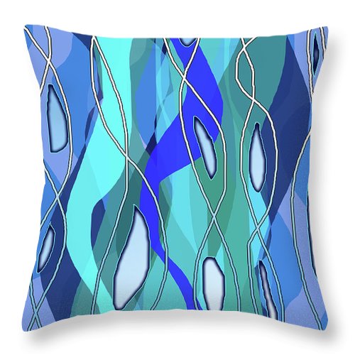 Wavy Blue - Throw Pillow
