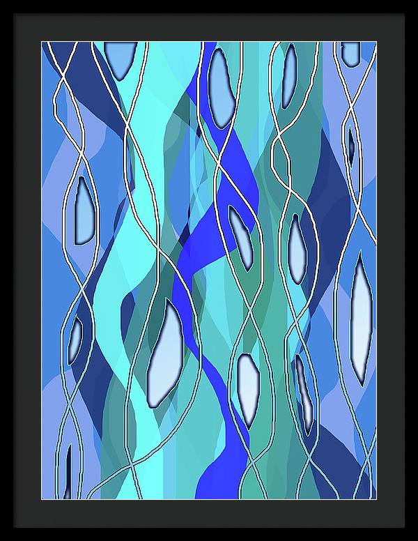 Wavy Blue - Framed Print