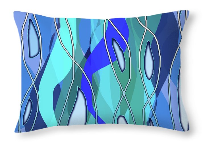 Wavy Blue - Throw Pillow