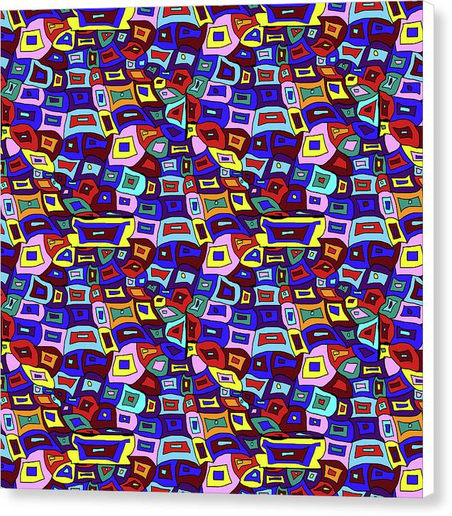 Wavy Squares Pattern - Canvas Print