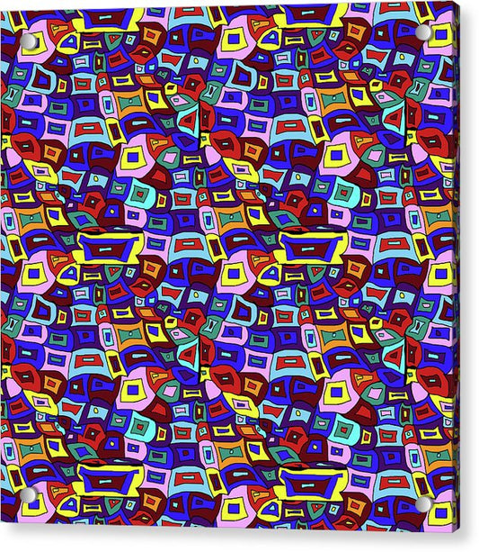 Wavy Squares Pattern - Acrylic Print