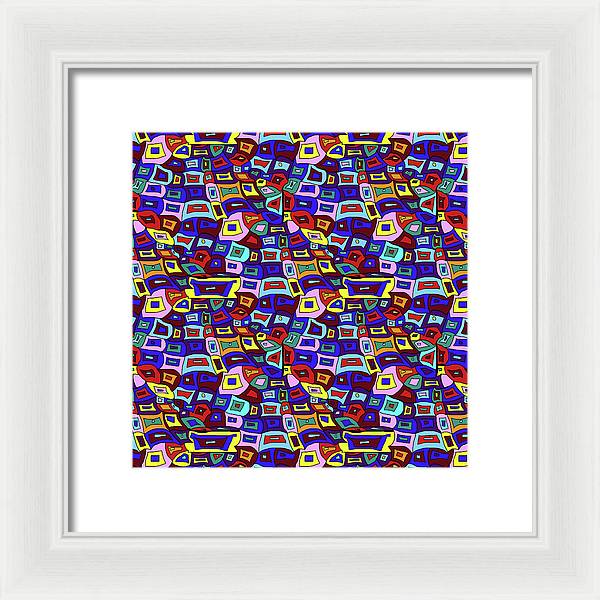 Wavy Squares Pattern - Framed Print