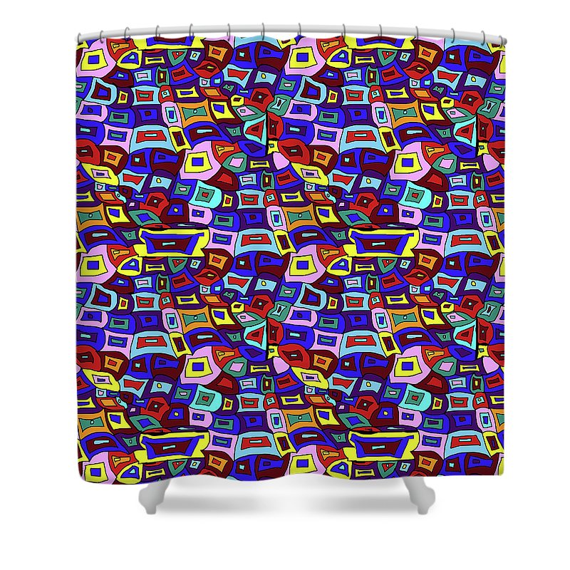 Wavy Squares Pattern - Shower Curtain