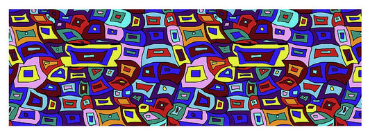 Wavy Squares Pattern - Yoga Mat