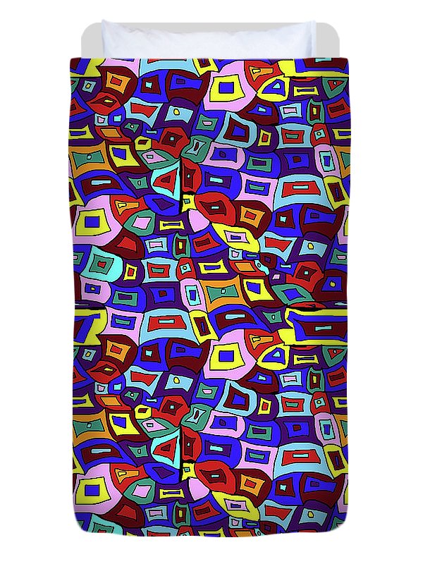 Wavy Squares Pattern - Duvet Cover