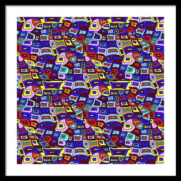 Wavy Squares Pattern - Framed Print
