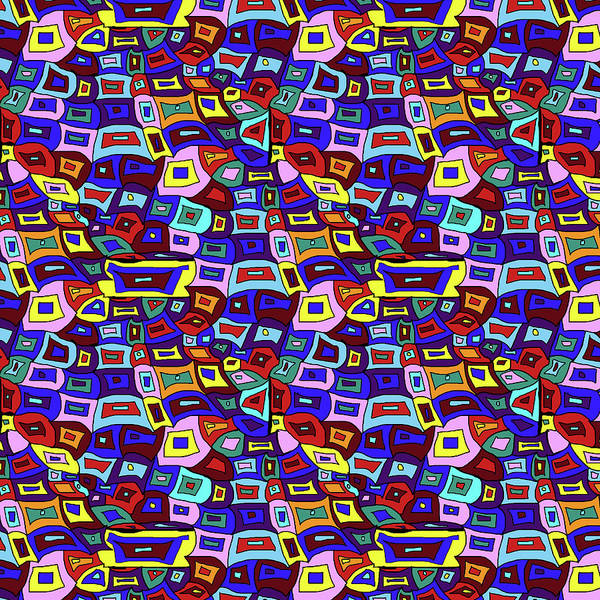 Wavy Squares Pattern - Art Print