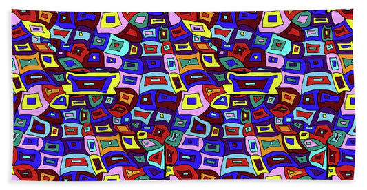 Wavy Squares Pattern - Bath Towel