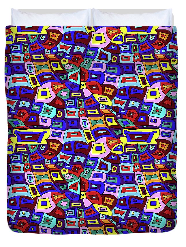 Wavy Squares Pattern - Duvet Cover