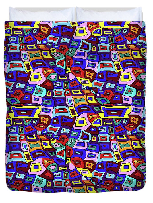 Wavy Squares Pattern - Duvet Cover