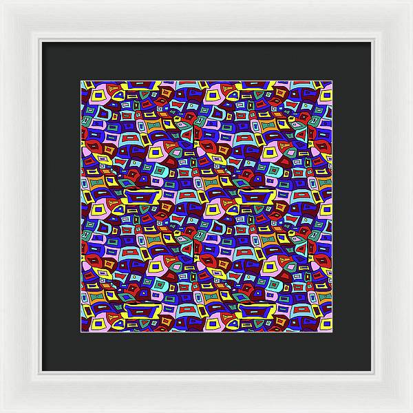 Wavy Squares Pattern - Framed Print