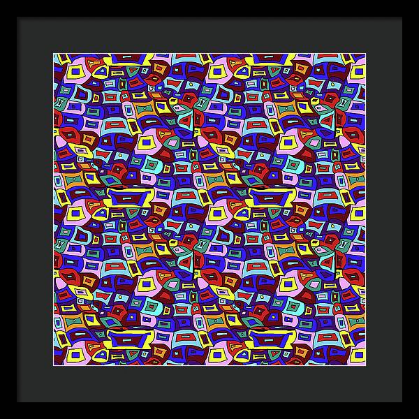 Wavy Squares Pattern - Framed Print