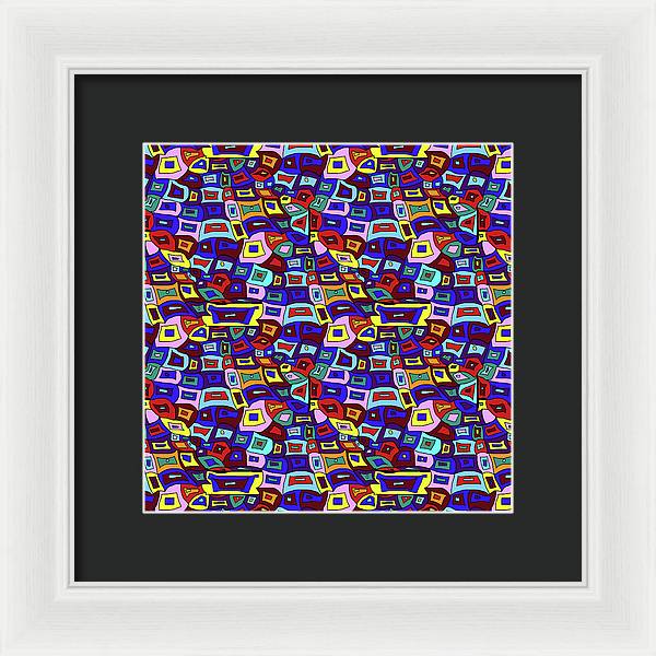 Wavy Squares Pattern - Framed Print