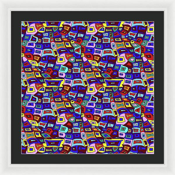 Wavy Squares Pattern - Framed Print