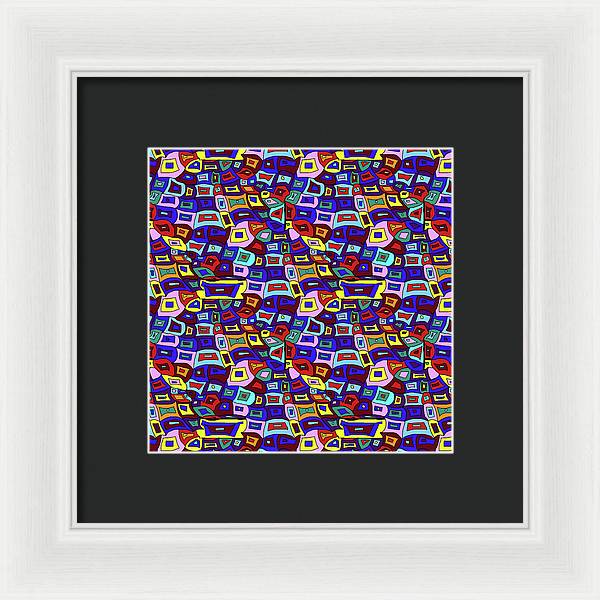 Wavy Squares Pattern - Framed Print