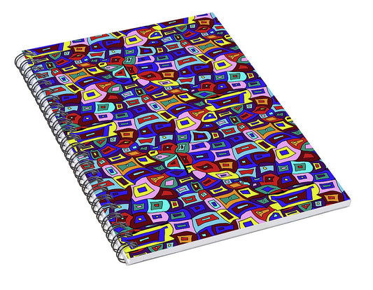 Wavy Squares Pattern - Spiral Notebook