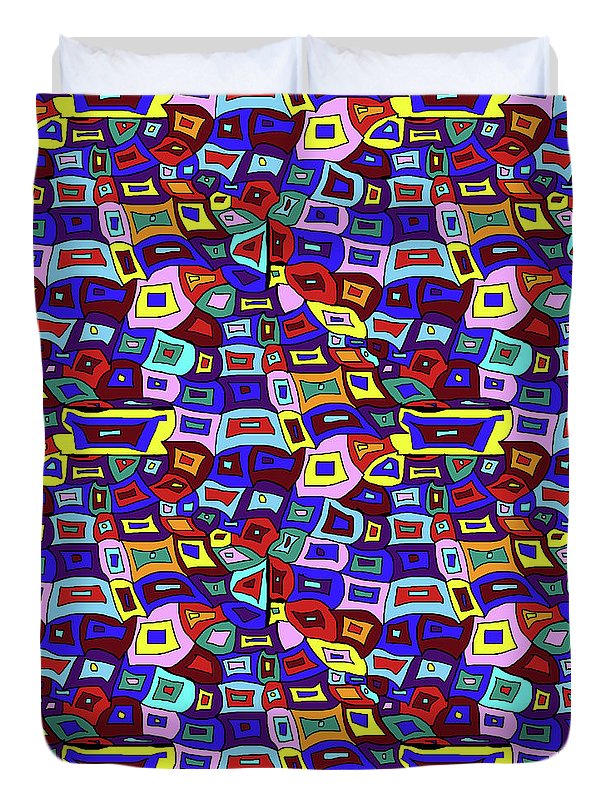 Wavy Squares Pattern - Duvet Cover