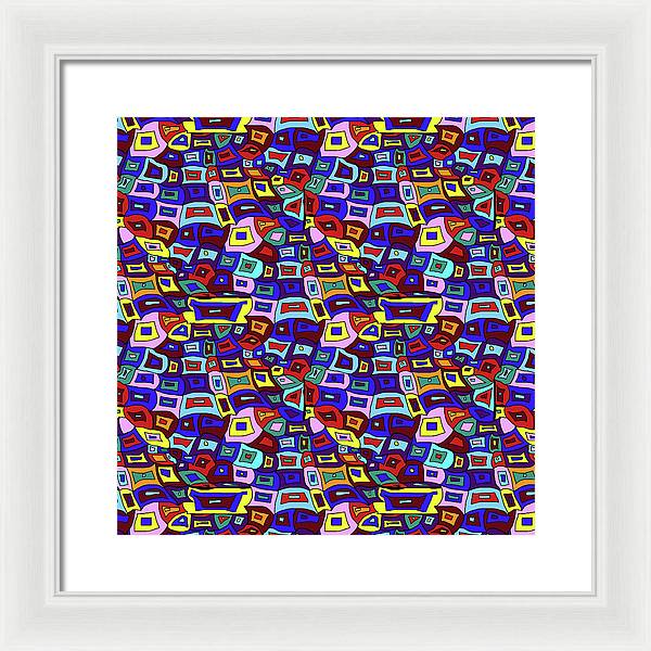 Wavy Squares Pattern - Framed Print
