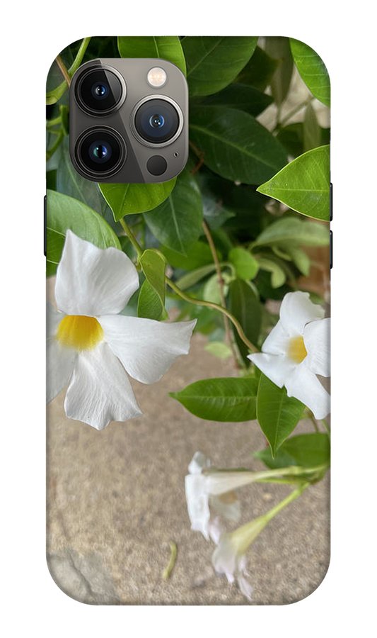White Sidewalk Flower - Phone Case