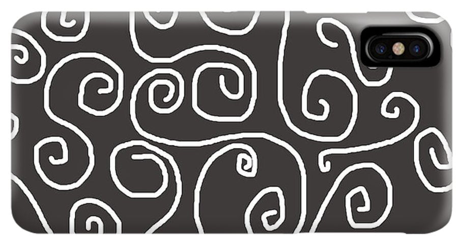 White Swirls On Gray - Phone Case