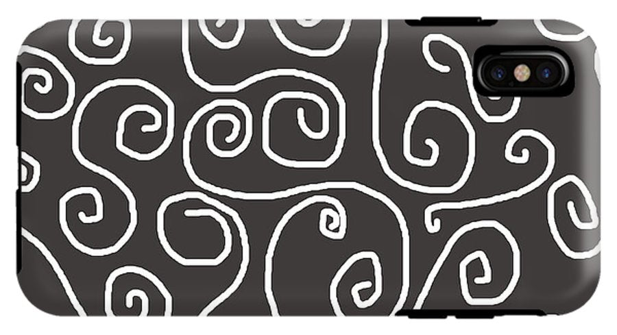 White Swirls On Gray - Phone Case