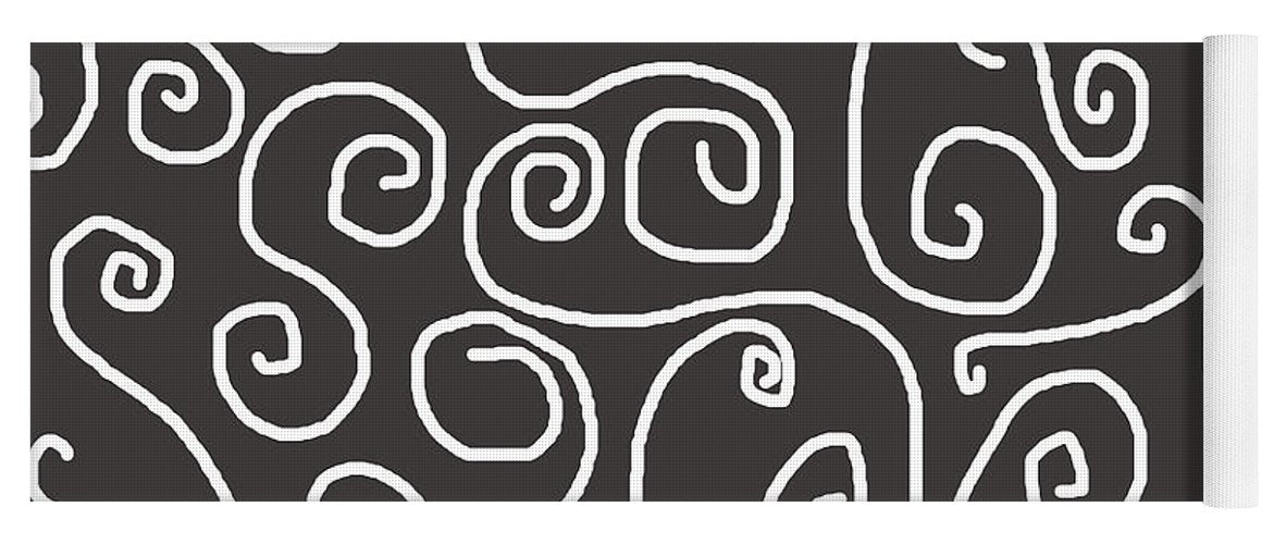 White Swirls On Gray - Yoga Mat