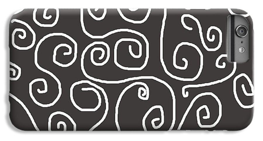 White Swirls On Gray - Phone Case