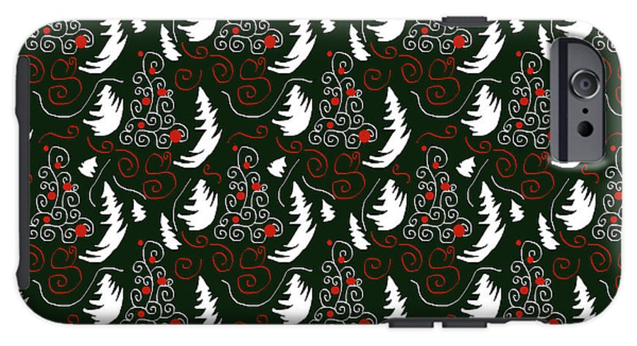 White Tree On Green - Phone Case