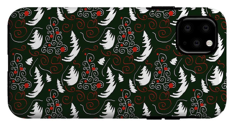 White Tree On Green - Phone Case