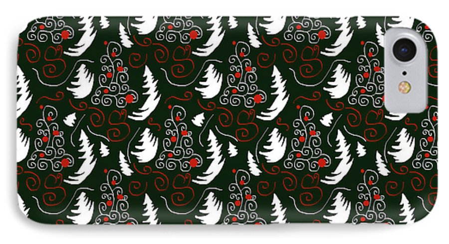 White Tree On Green - Phone Case