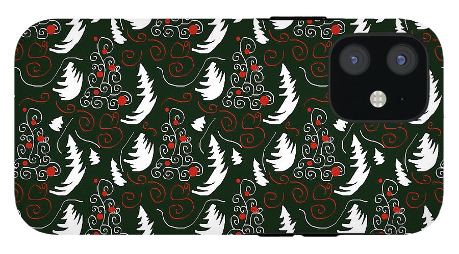 White Tree On Green - Phone Case