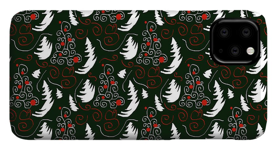 White Tree On Green - Phone Case