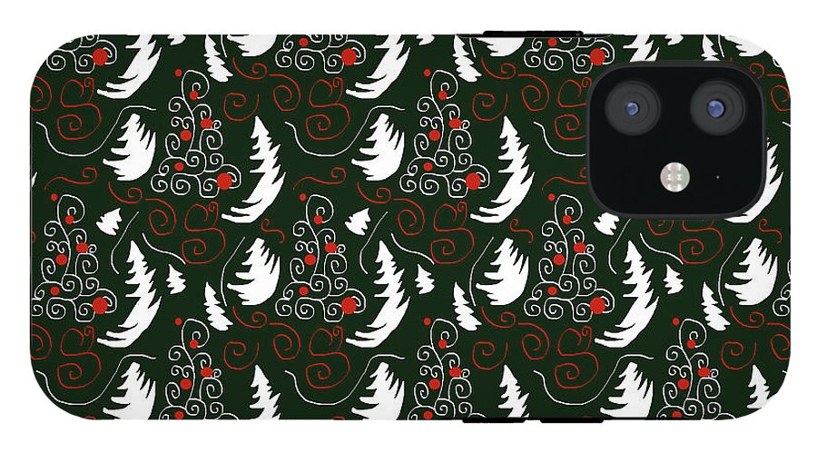 White Tree On Green - Phone Case
