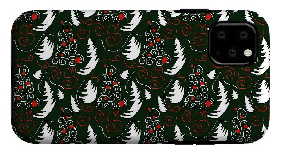 White Tree On Green - Phone Case
