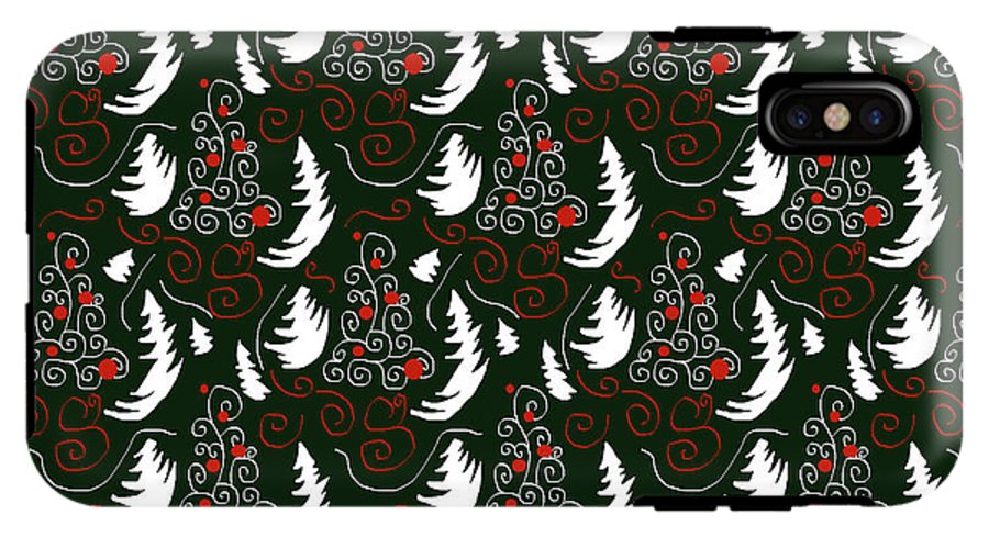 White Tree On Green - Phone Case
