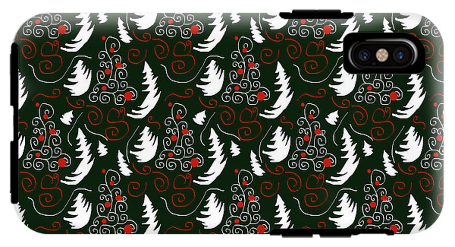 White Tree On Green - Phone Case