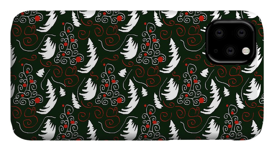 White Tree On Green - Phone Case