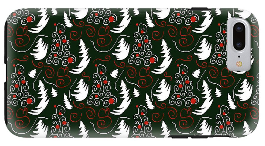 White Tree On Green - Phone Case
