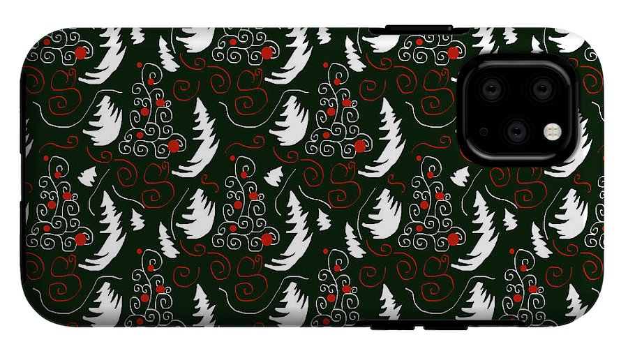 White Tree On Green - Phone Case