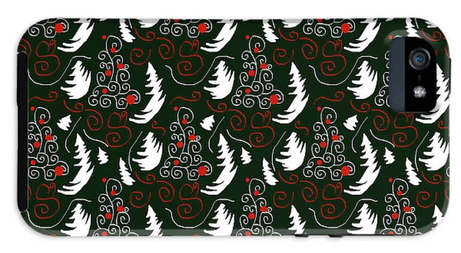 White Tree On Green - Phone Case