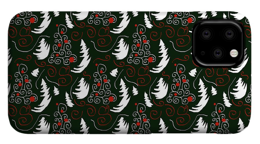 White Tree On Green - Phone Case