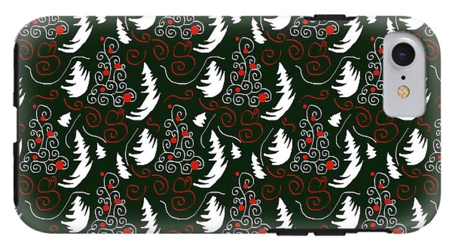 White Tree On Green - Phone Case