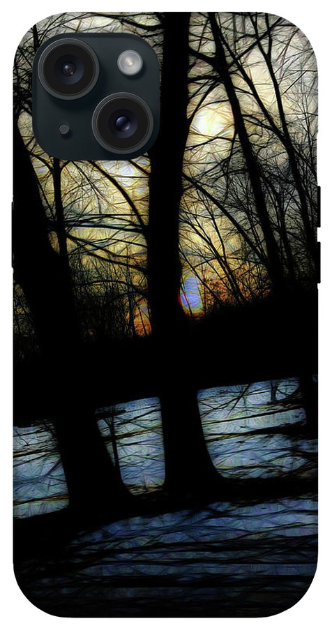 Winter Twilight Teases the Woods - Phone Case
