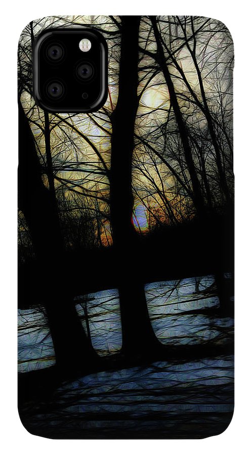 Winter Twilight Teases the Woods - Phone Case