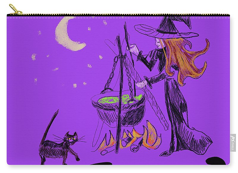 Witch Cat Cauldron - Zip Pouch