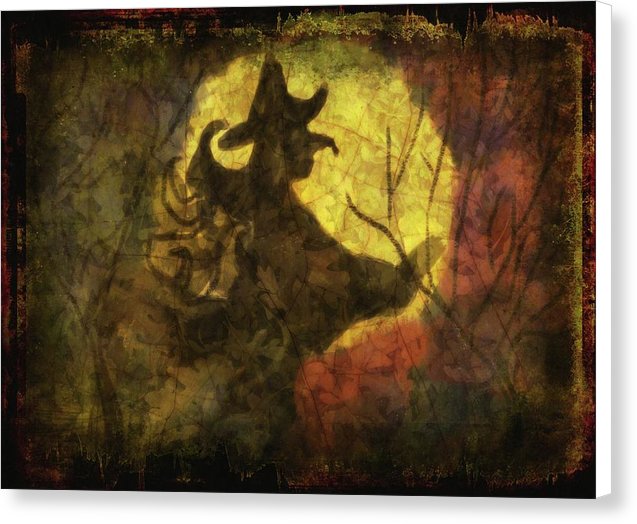 Witch on Texture - Canvas Print